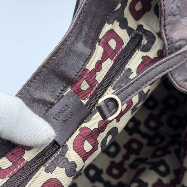 Gucci Guccissima Abbey Brown Leather Tote Bag