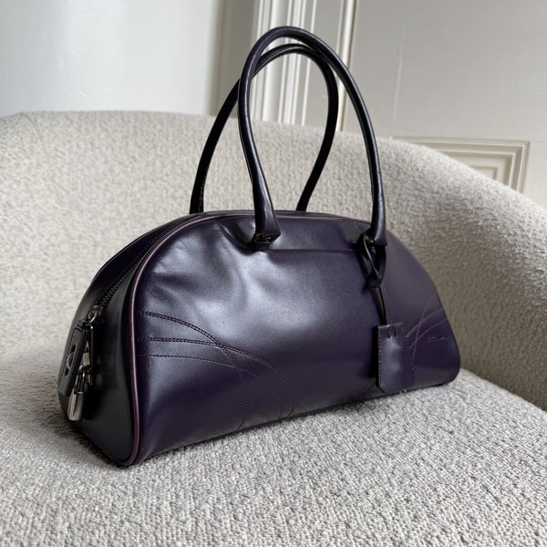 2001 Prada Vitello Drive Purple Leather Handbag