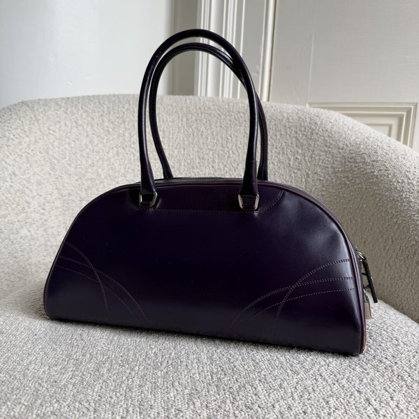 2001 Prada Vitello Drive Purple Leather Handbag