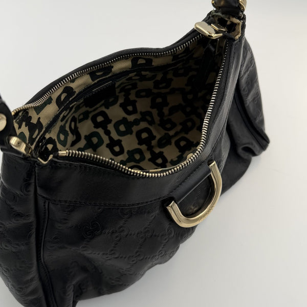 Gucci Guccissima Abbey Leather Black Shoulder Bag