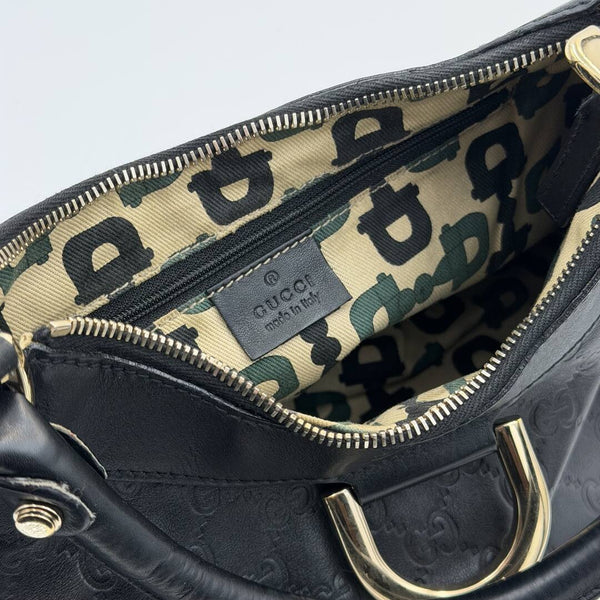 Gucci Guccissima Abbey Leather Black Shoulder Bag