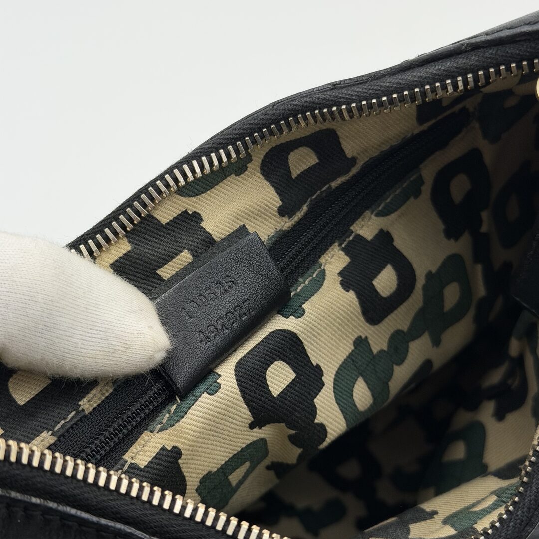 Gucci Guccissima Abbey Leather Black Shoulder Bag