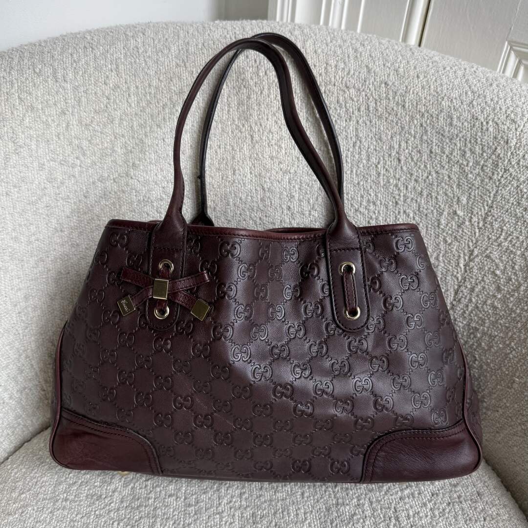 Gucci Guccissima Princy Brown Leather Tote Bag