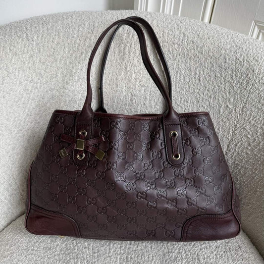 Gucci Guccissima Princy Brown Leather Tote Bag