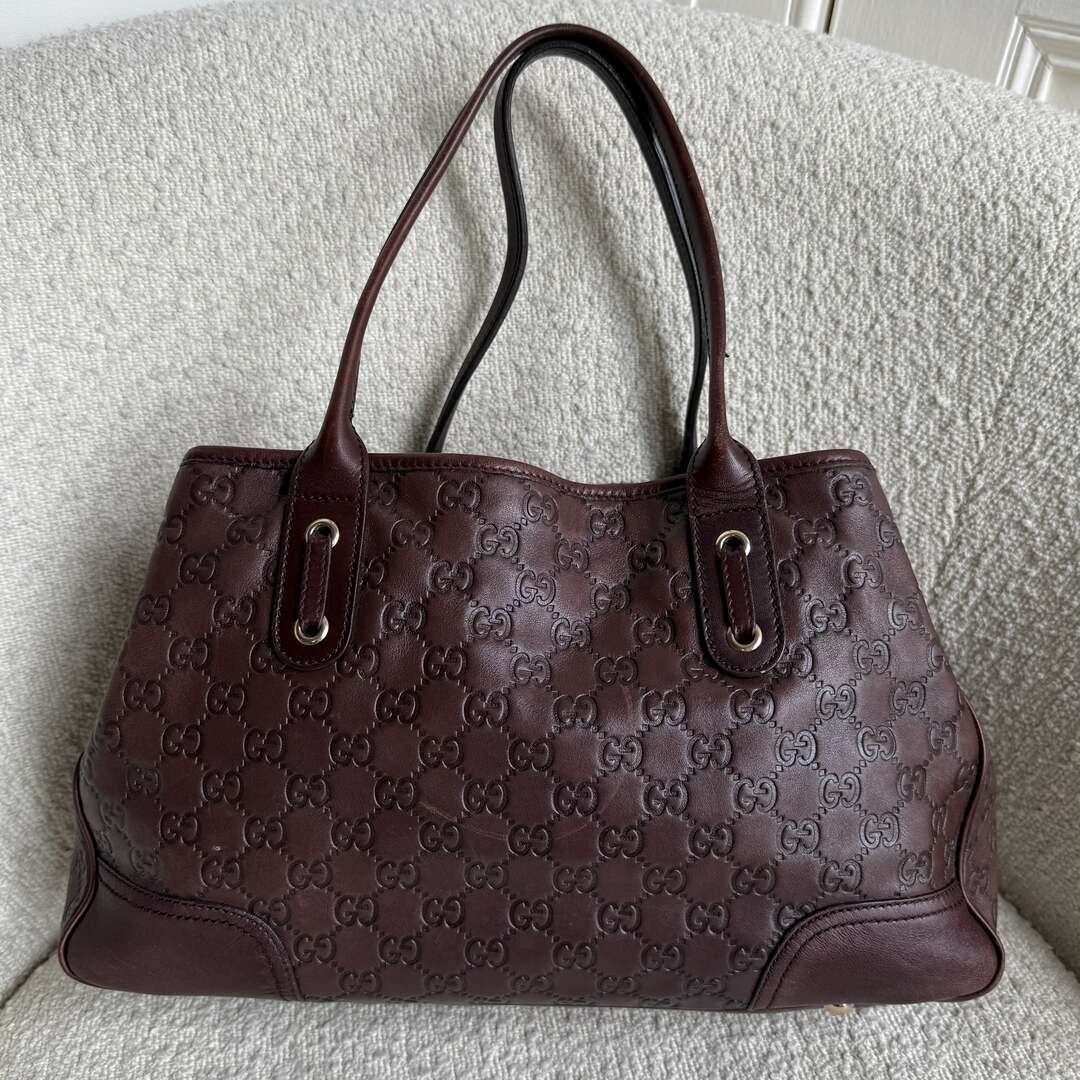 Gucci Guccissima Princy Brown Leather Tote Bag