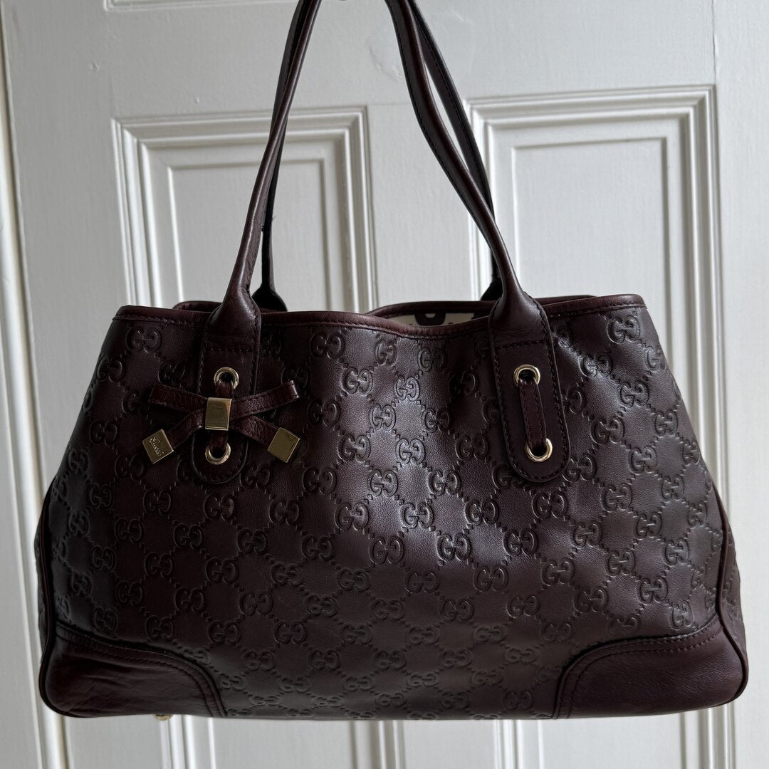 Gucci Guccissima Princy Brown Leather Tote Bag