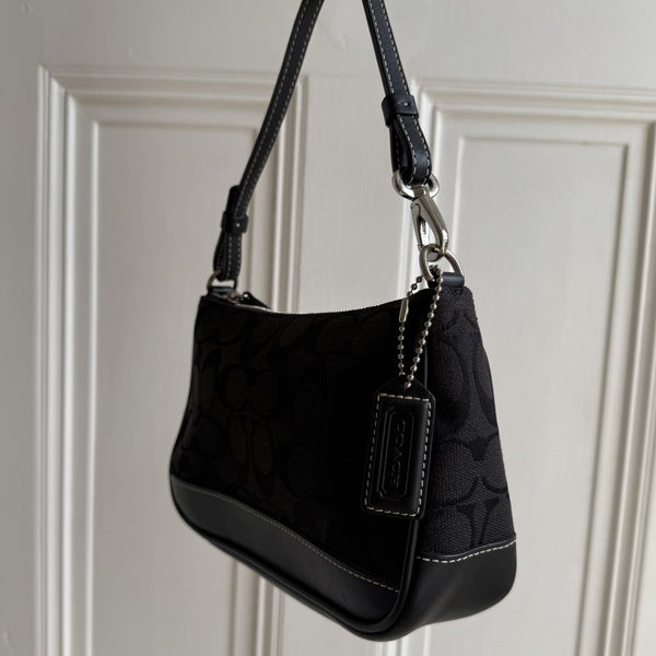 Coach Signature Demi Black Shoulder Bag