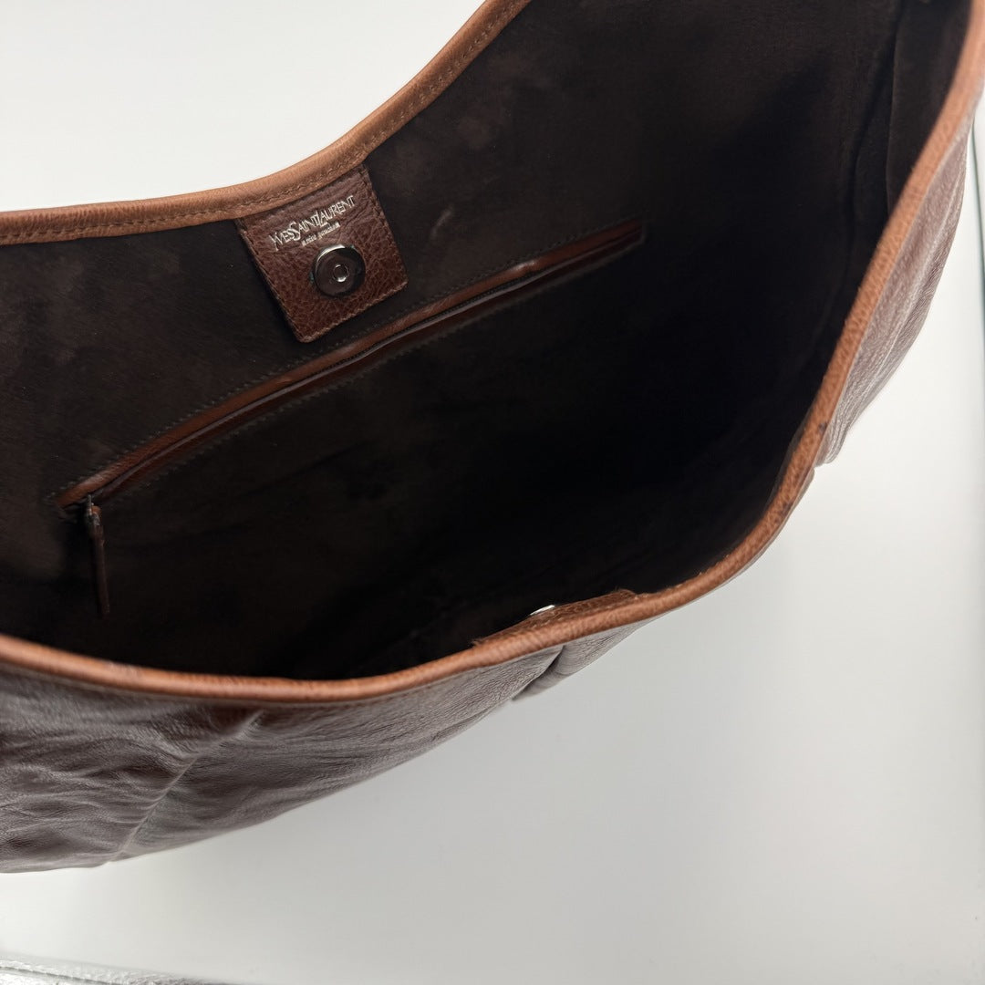 Yves Saint Laurent Mombasa Leather Brown Shoulder Bag
