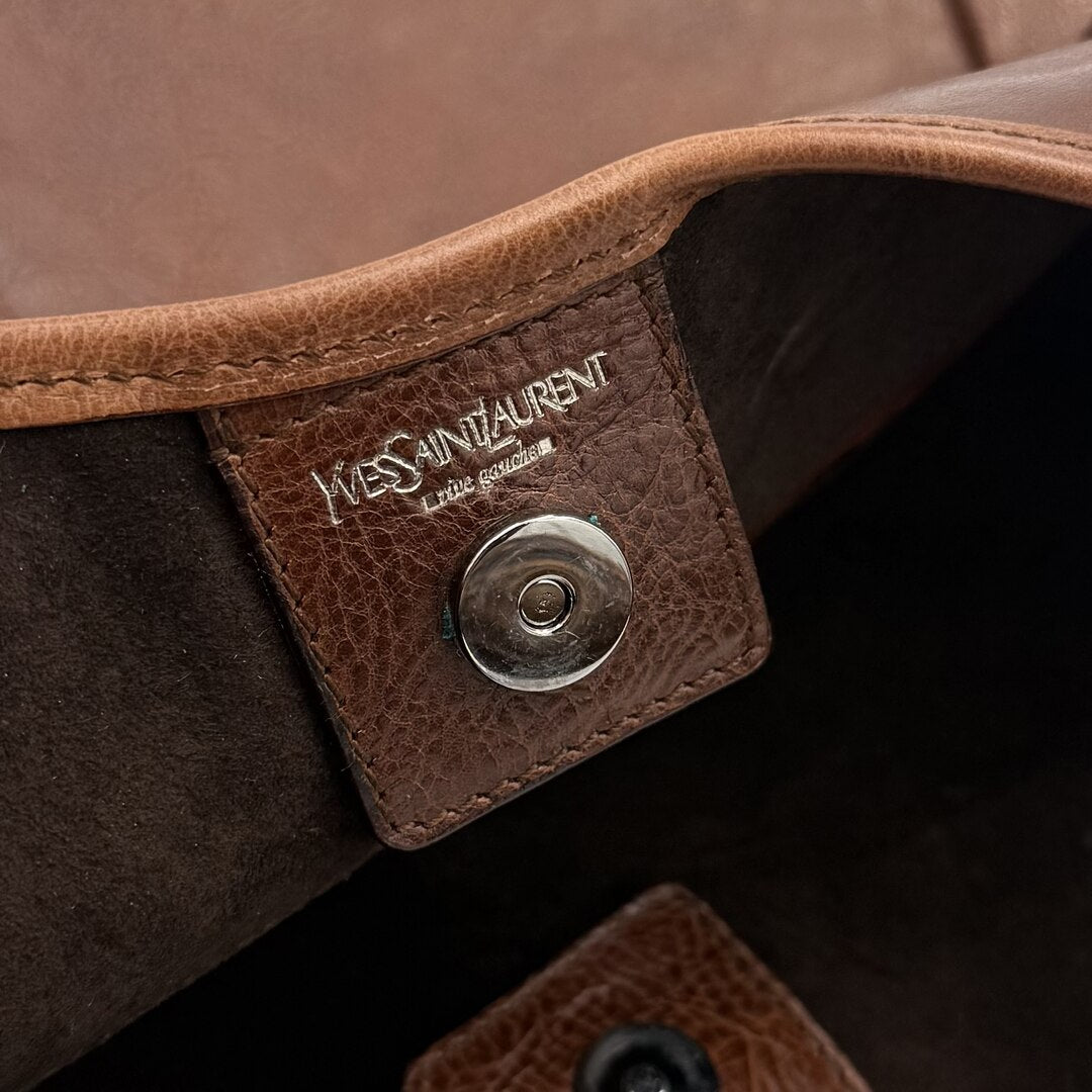 Yves Saint Laurent Mombasa Leather Brown Shoulder Bag