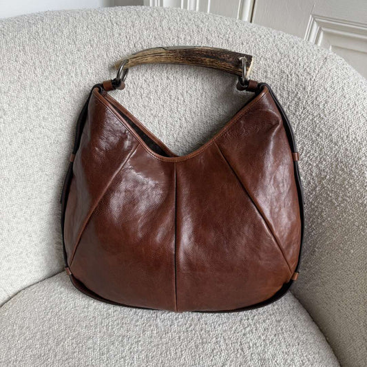 Yves Saint Laurent Mombasa Leather Brown Shoulder Bag