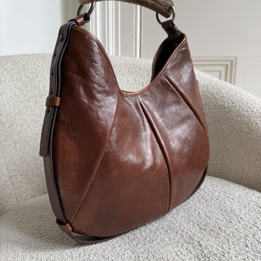 Yves Saint Laurent Mombasa Leather Brown Shoulder Bag