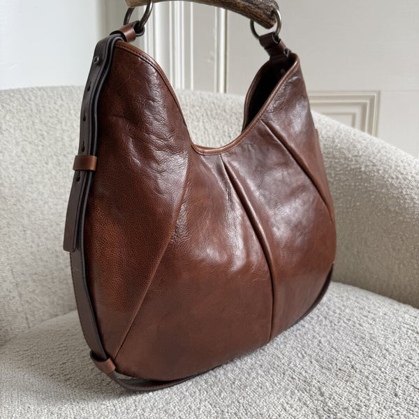 Yves Saint Laurent Mombasa Leather Brown Shoulder Bag