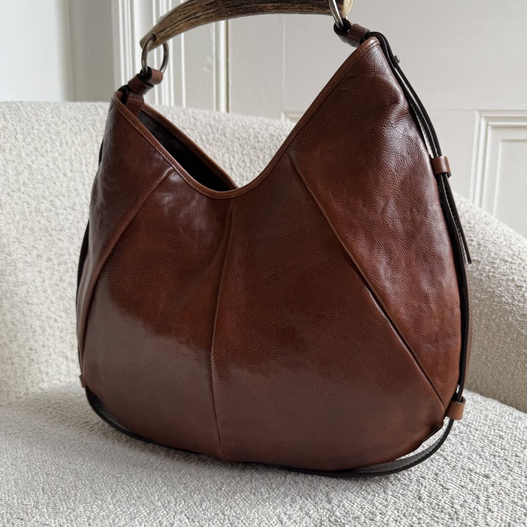 Yves Saint Laurent Mombasa Leather Brown Shoulder Bag