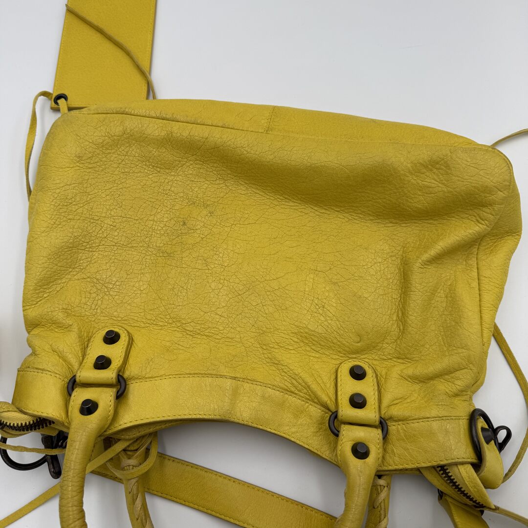 2003 Balenciaga The Town Yellow Leather Bag
