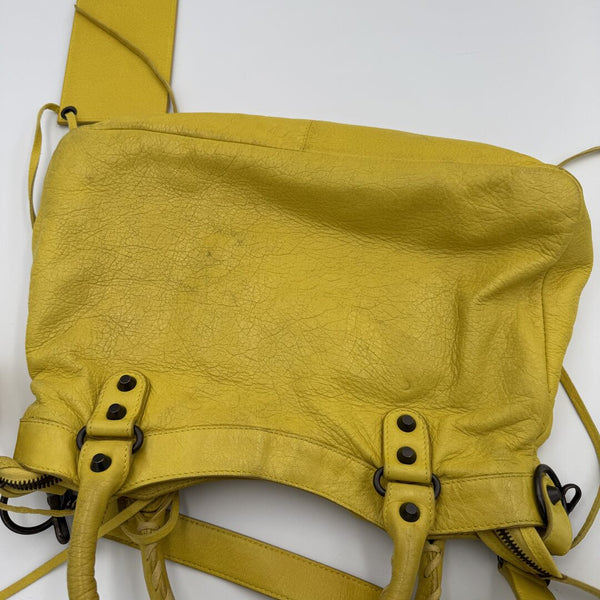 2003 Balenciaga The Town Yellow Leather Bag
