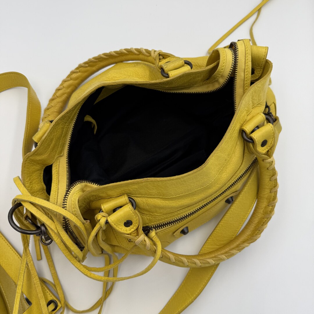 2003 Balenciaga The Town Yellow Leather Bag