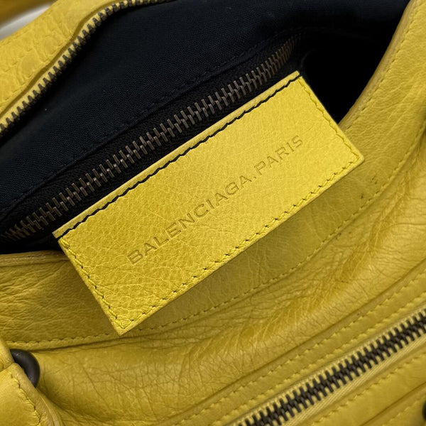 2003 Balenciaga The Town Yellow Leather Bag