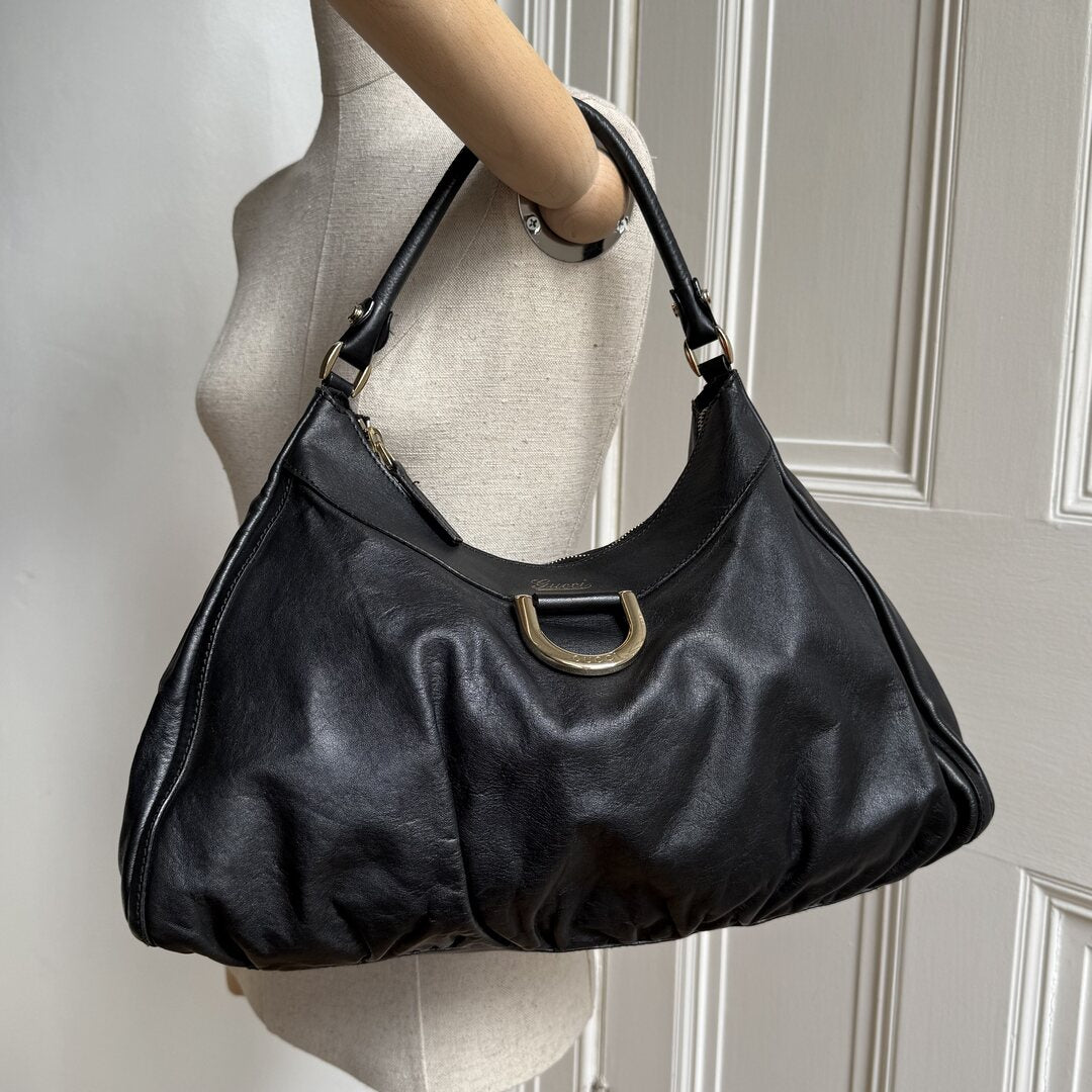 Gucci Abbey Leather Black Shoulder Bag