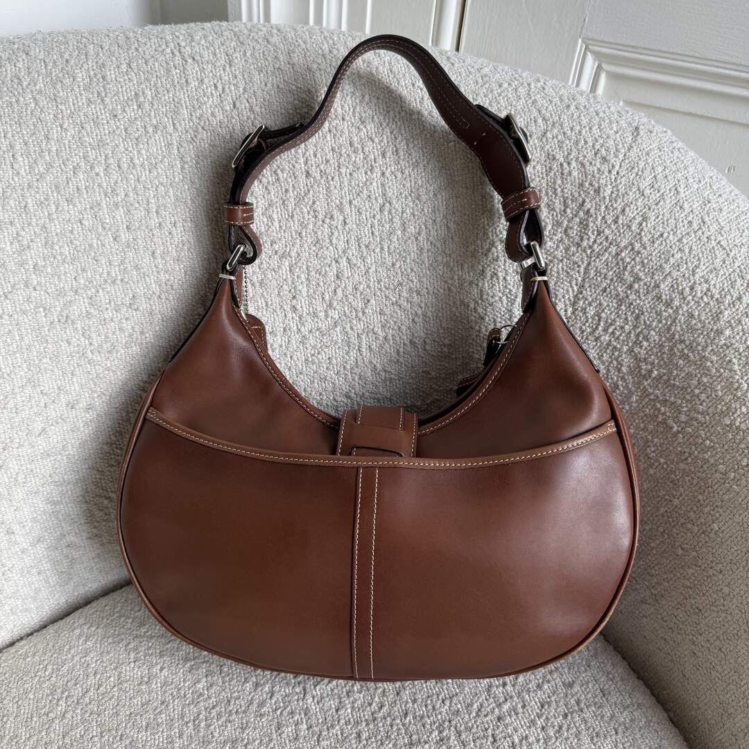 Coach Hobo Buckle Leather Brown Shoulder Bag