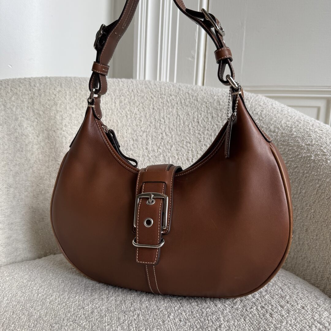 Coach Hobo Buckle Leather Brown Shoulder Bag