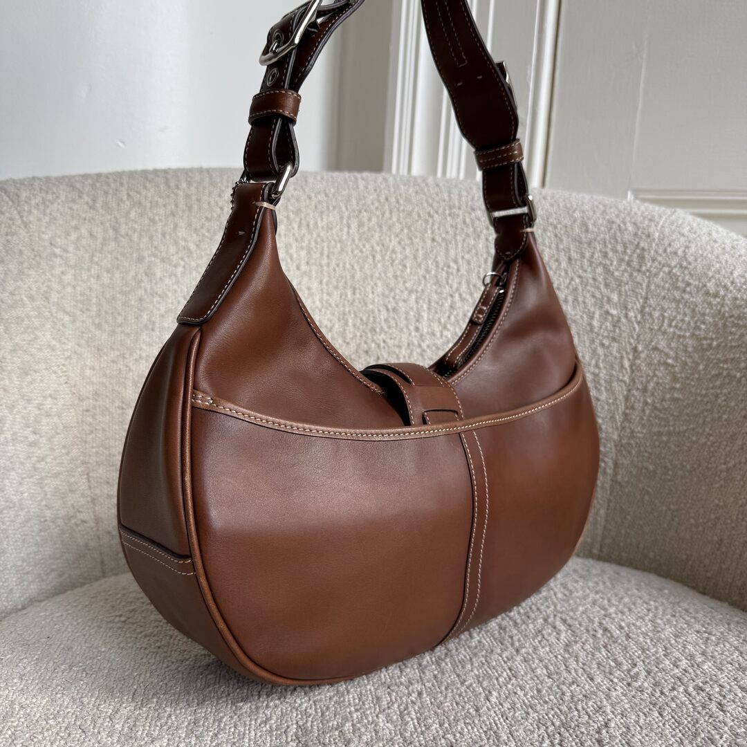 Coach Hobo Buckle Leather Brown Shoulder Bag