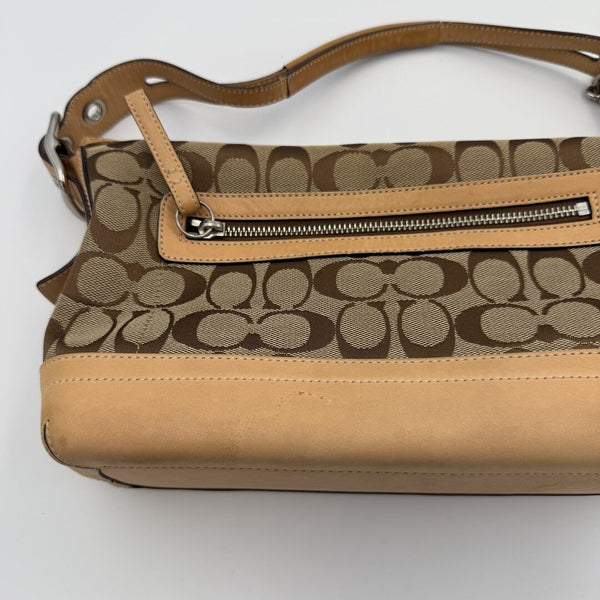 Coach Signature Tassel Tan Shoulder Bag