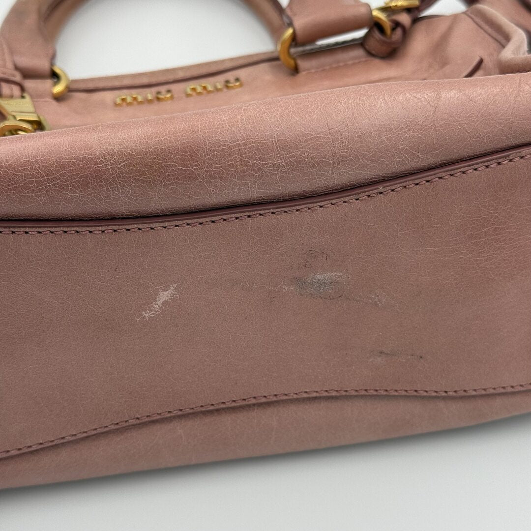 Miu Miu Mini Vitello Shine Pink Handbag