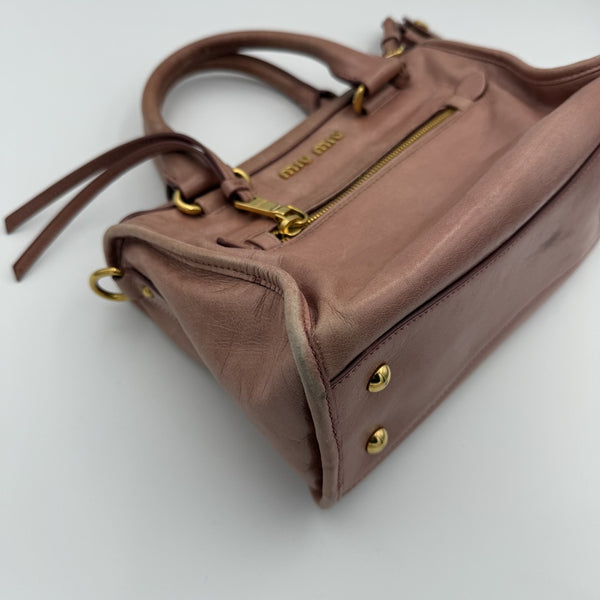 Miu Miu Mini Vitello Shine Pink Handbag