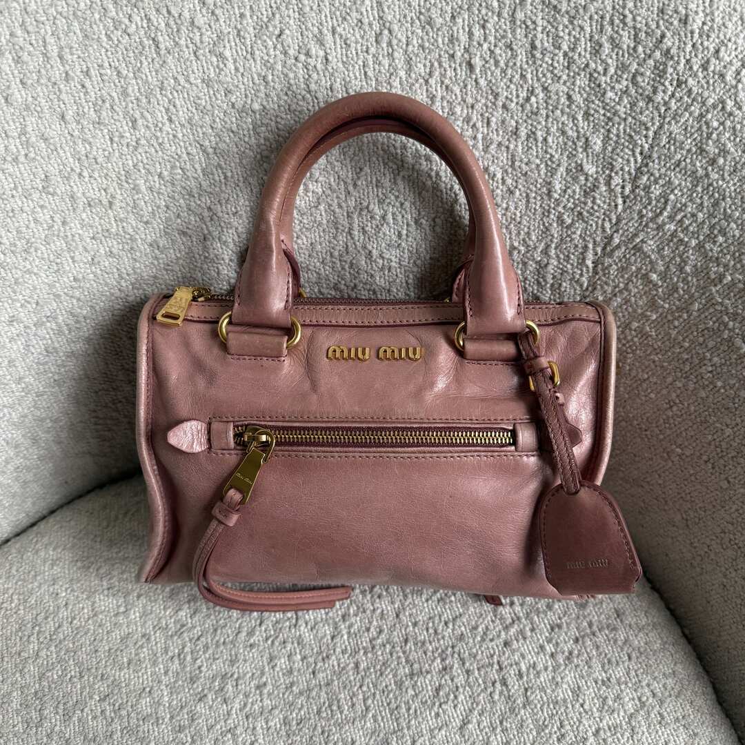Miu Miu Mini Vitello Shine Pink Handbag