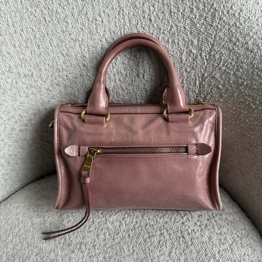 Miu Miu Mini Vitello Shine Pink Handbag