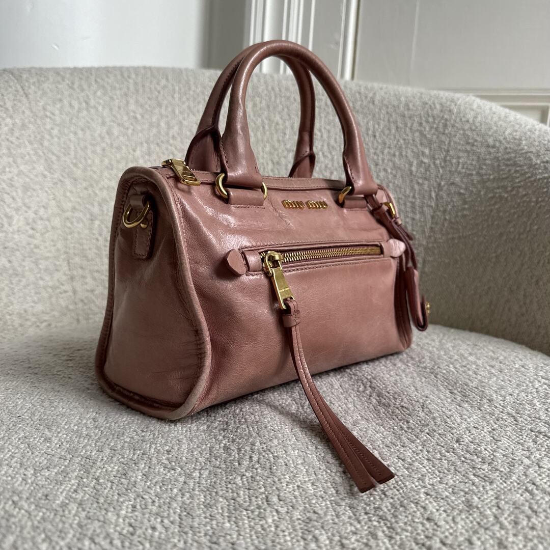 Miu Miu Mini Vitello Shine Pink Handbag