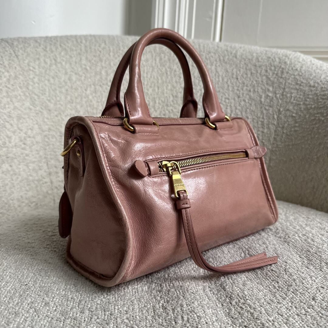 Miu Miu Mini Vitello Shine Pink Handbag