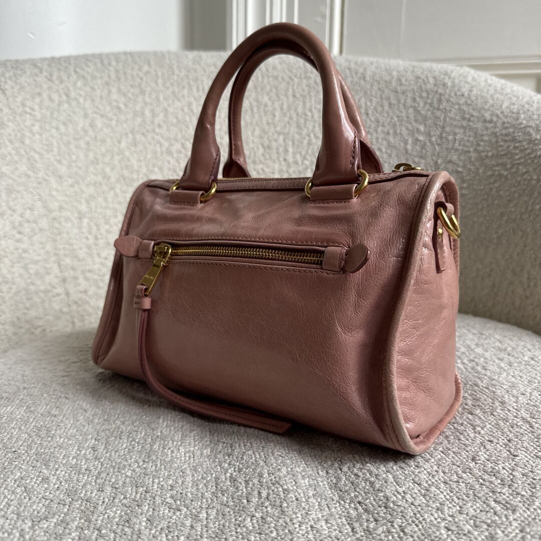 Miu Miu Mini Vitello Shine Pink Handbag