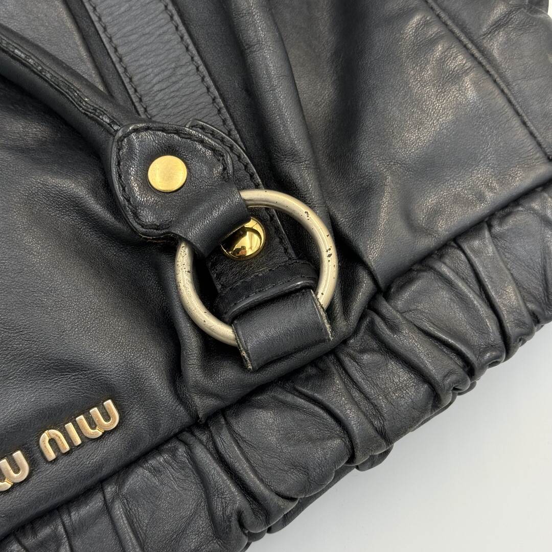 Miu Miu XL Vitello Leather Black Handbag