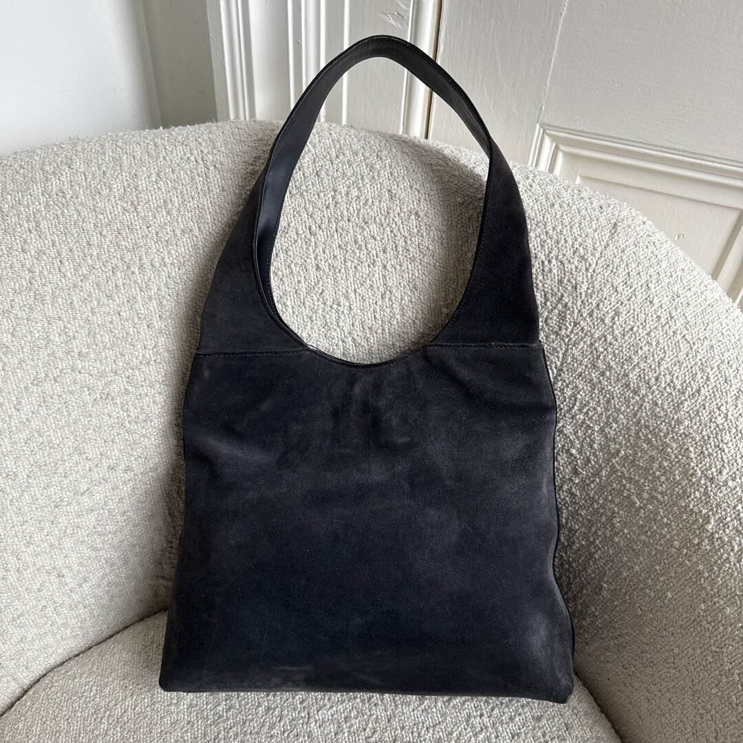 Gucci Tom Ford Era Suede Black Zip Shoulder Bag