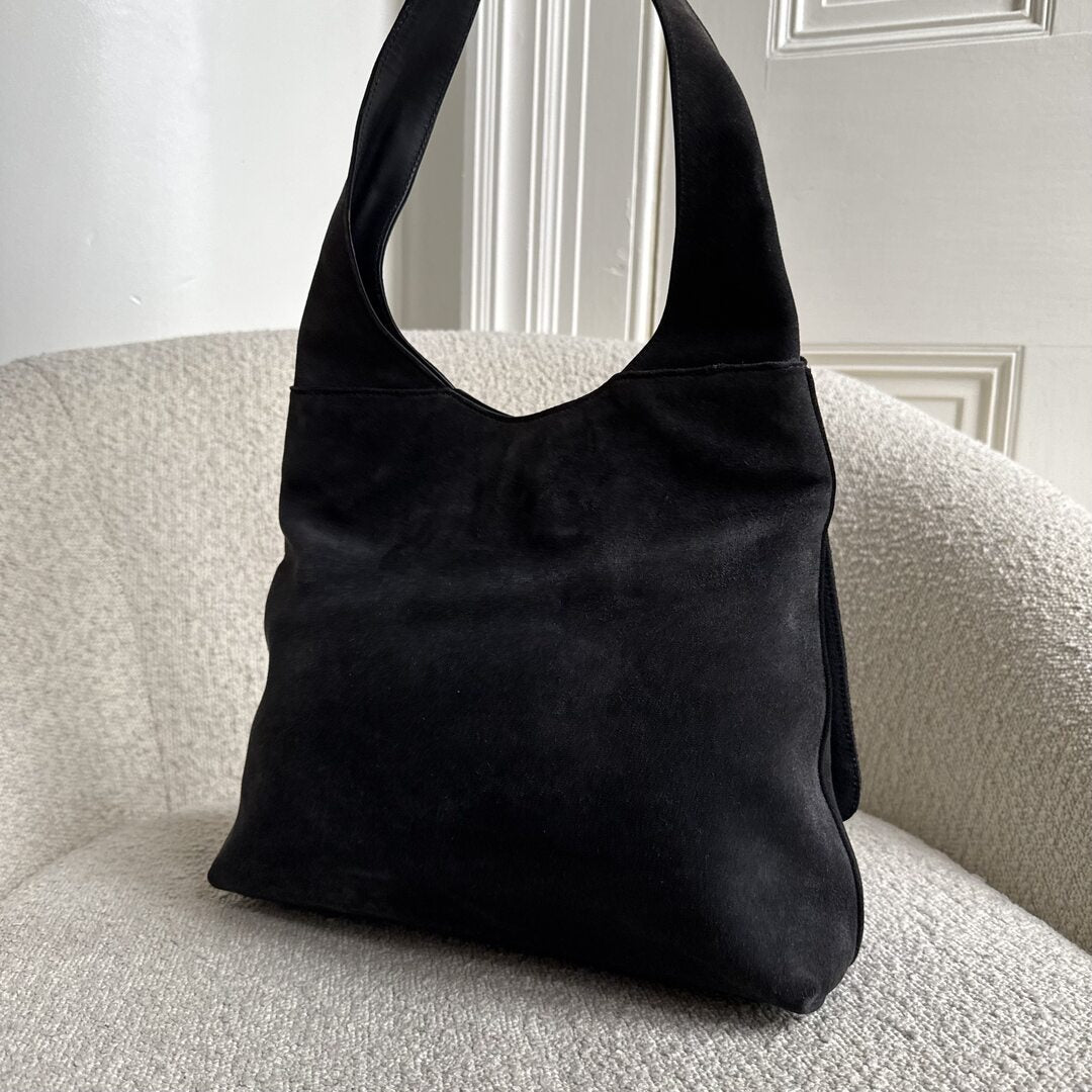 Gucci Tom Ford Era Suede Black Zip Shoulder Bag