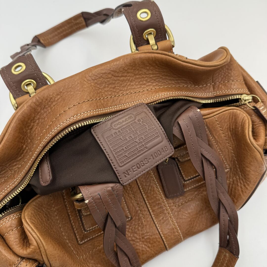 Coach Boston Leather Brown Shoulder Bag