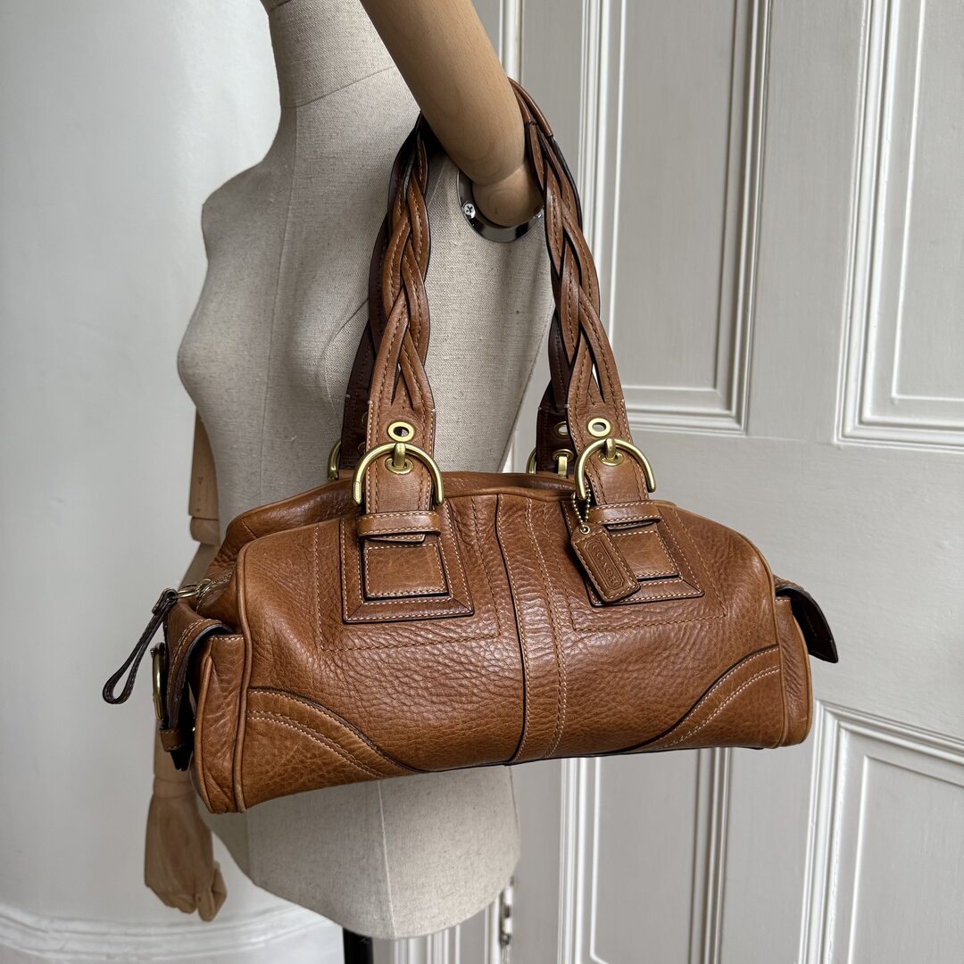 Coach Boston Leather Brown Shoulder Bag