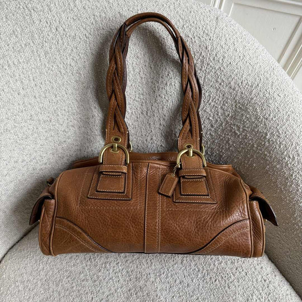 Coach Boston Leather Brown Shoulder Bag