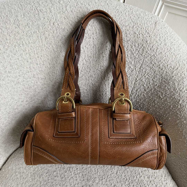 Coach Boston Leather Brown Shoulder Bag