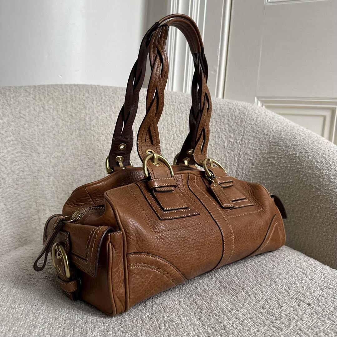 Coach Boston Leather Brown Shoulder Bag