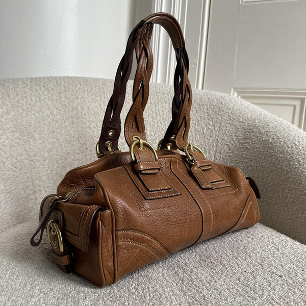 Coach Boston Leather Brown Shoulder Bag