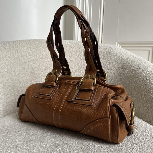 Coach Boston Leather Brown Shoulder Bag