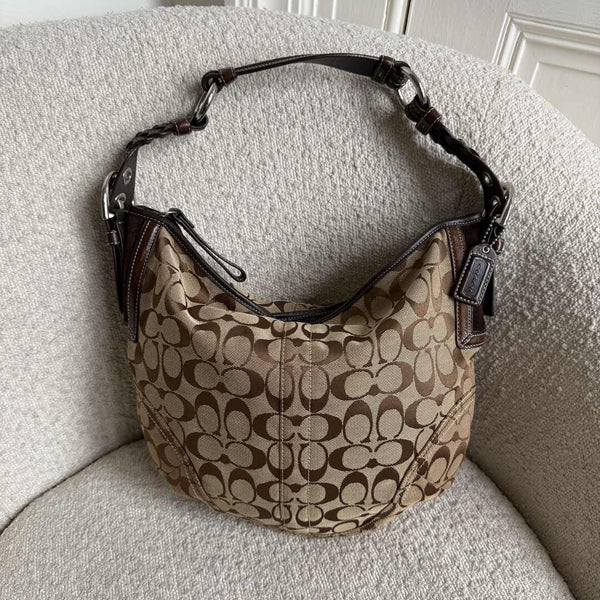 Coach Signature Croissant Brown Shoulder Bag