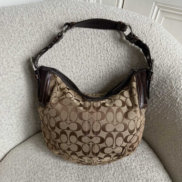 Coach Signature Croissant Brown Shoulder Bag