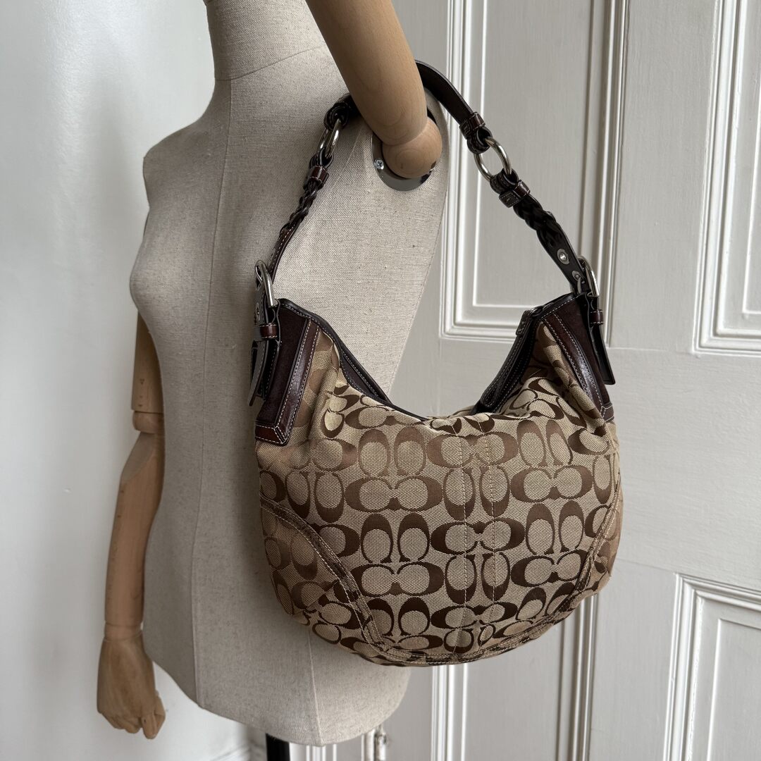 Coach Signature Croissant Brown Shoulder Bag