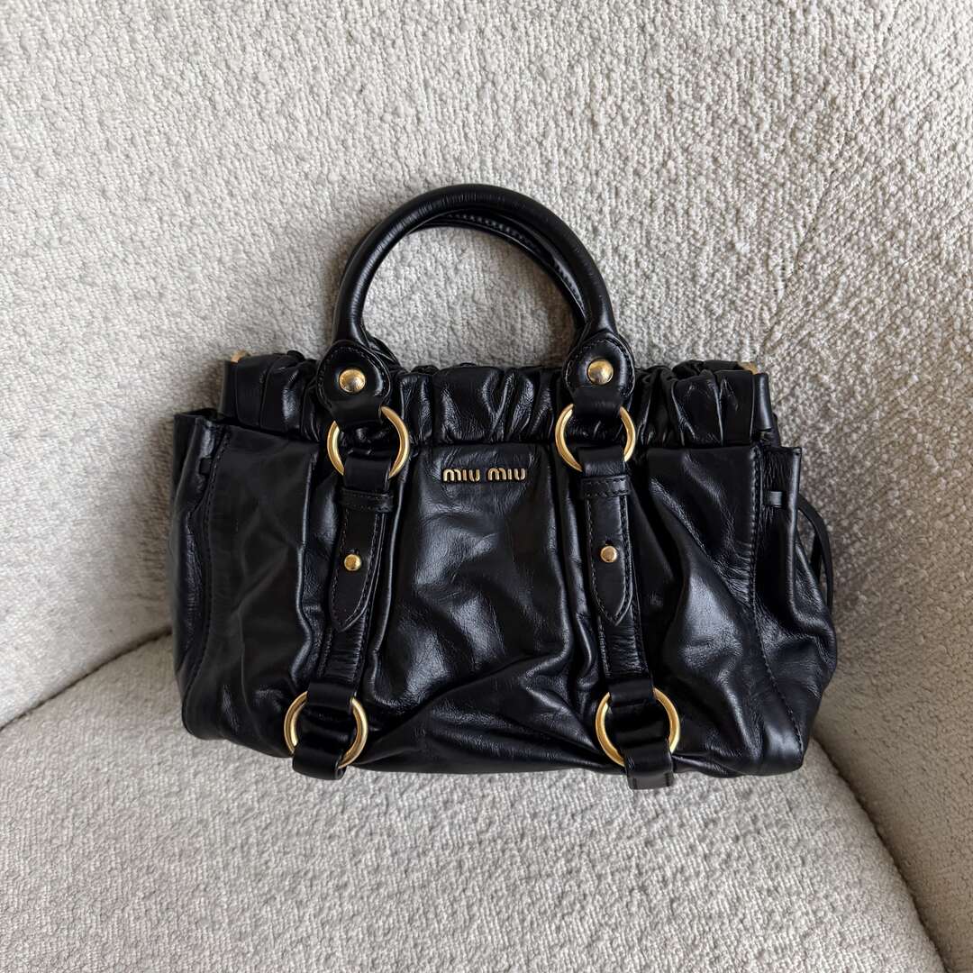 Miu Miu Mini Vitello Black Handbag