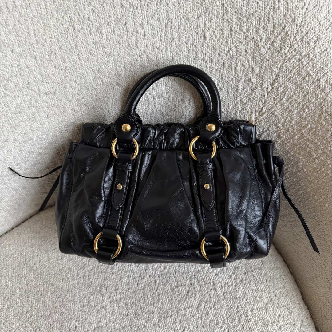 Miu Miu Mini Vitello Black Handbag