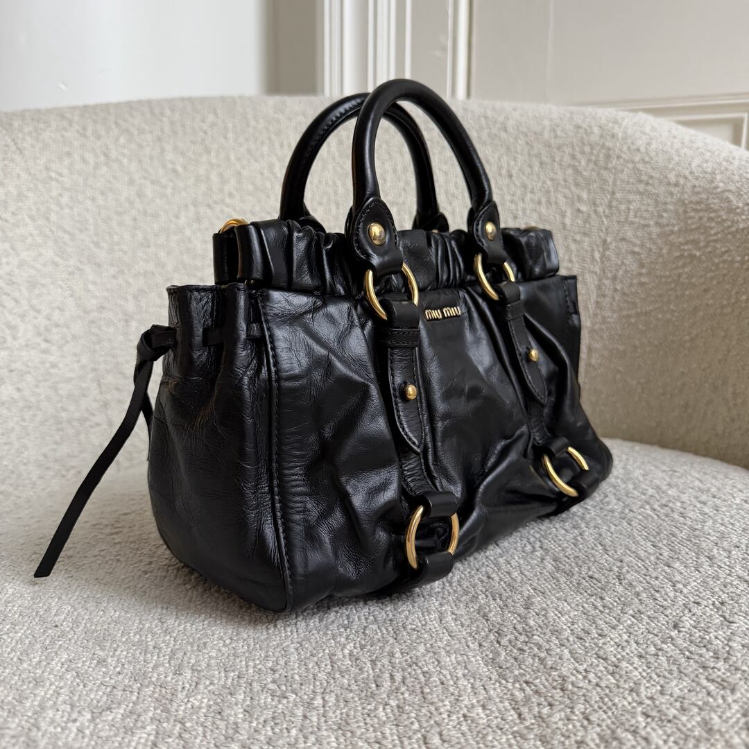 Miu Miu Mini Vitello Black Handbag