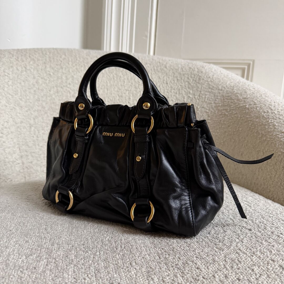 Miu Miu Mini Vitello Black Handbag